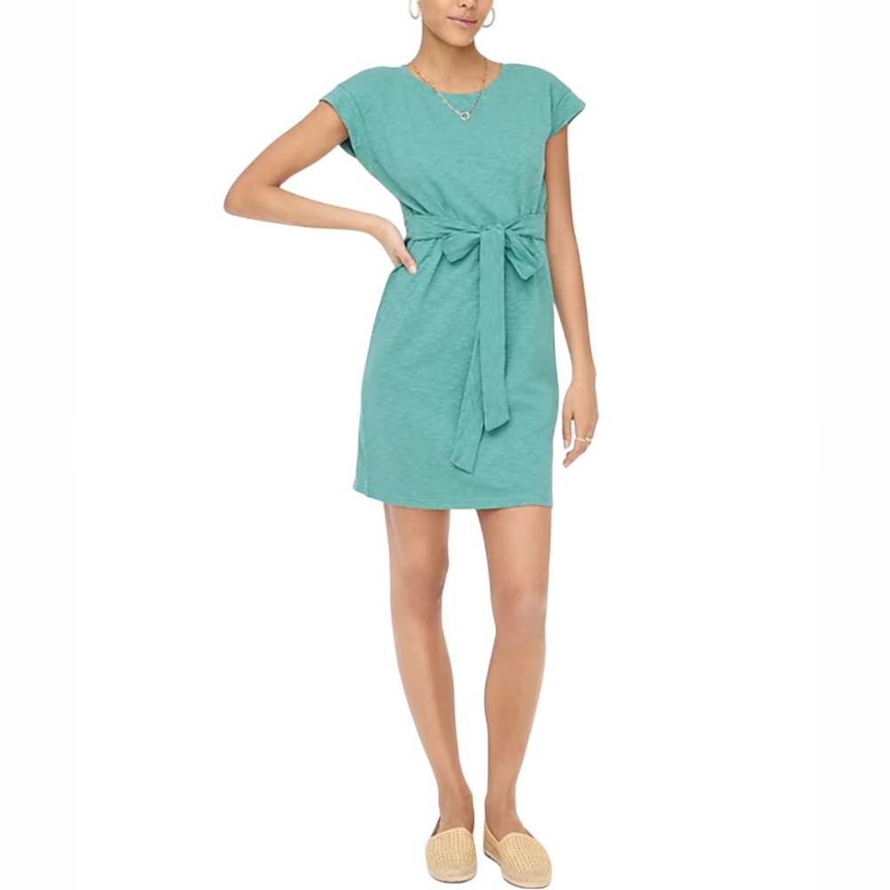 J Crew Tie Waist Mini Dress Green 2X